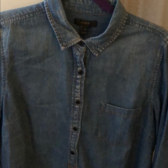 J. Crew Chambray Button Pullover Shirt Size 12 - Picture 1 of 5